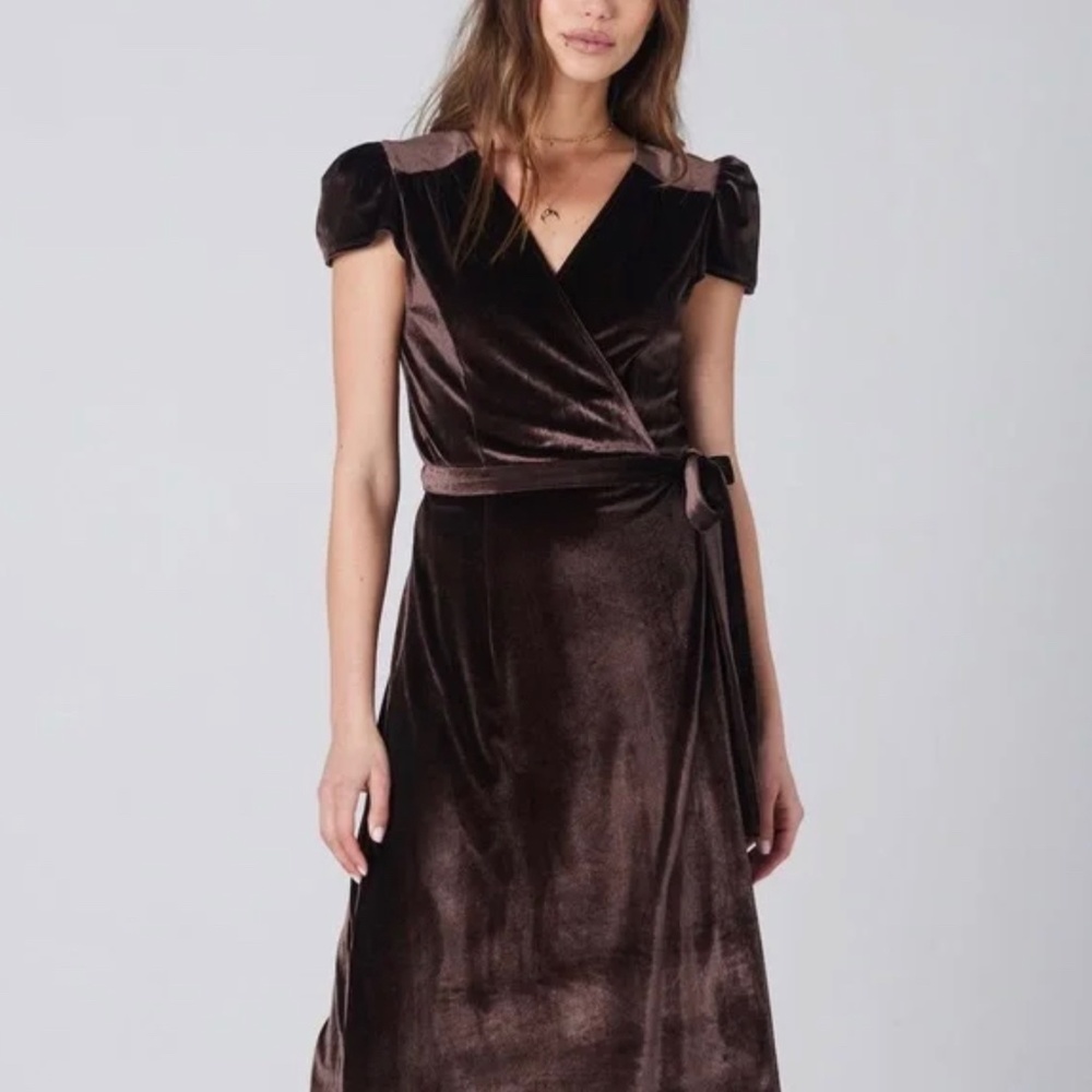 Saltwater Luxe Brown Velvet Dress